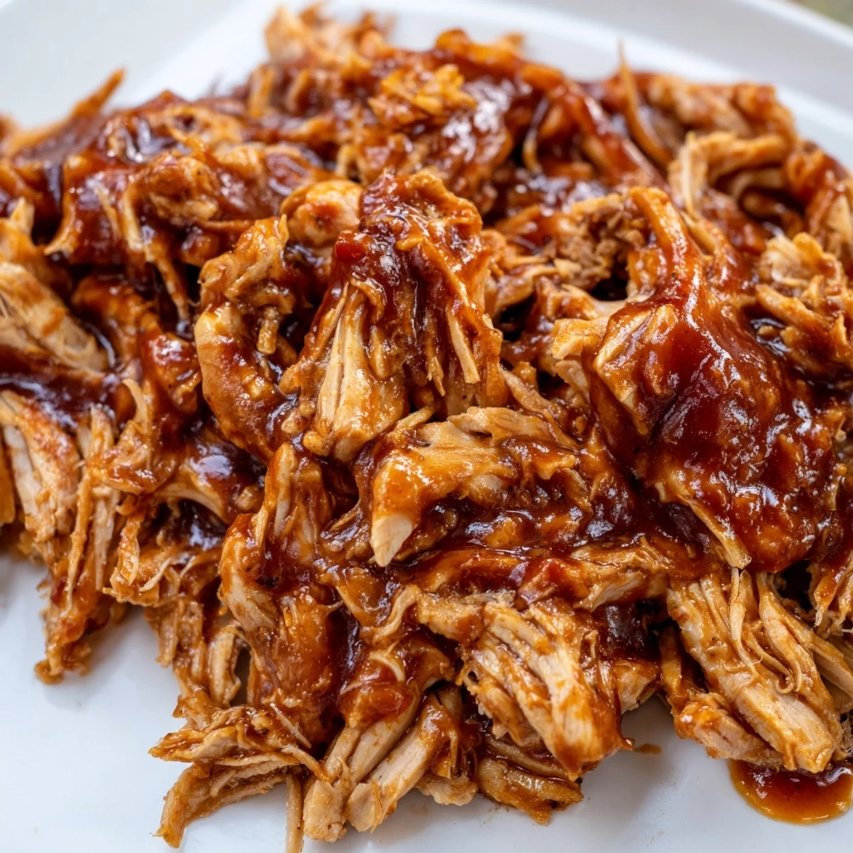 Fork-tender BBQ Pulled Chicken simmered in tangy sauce, served steaming on a soft toasted bun with classic coleslaw.