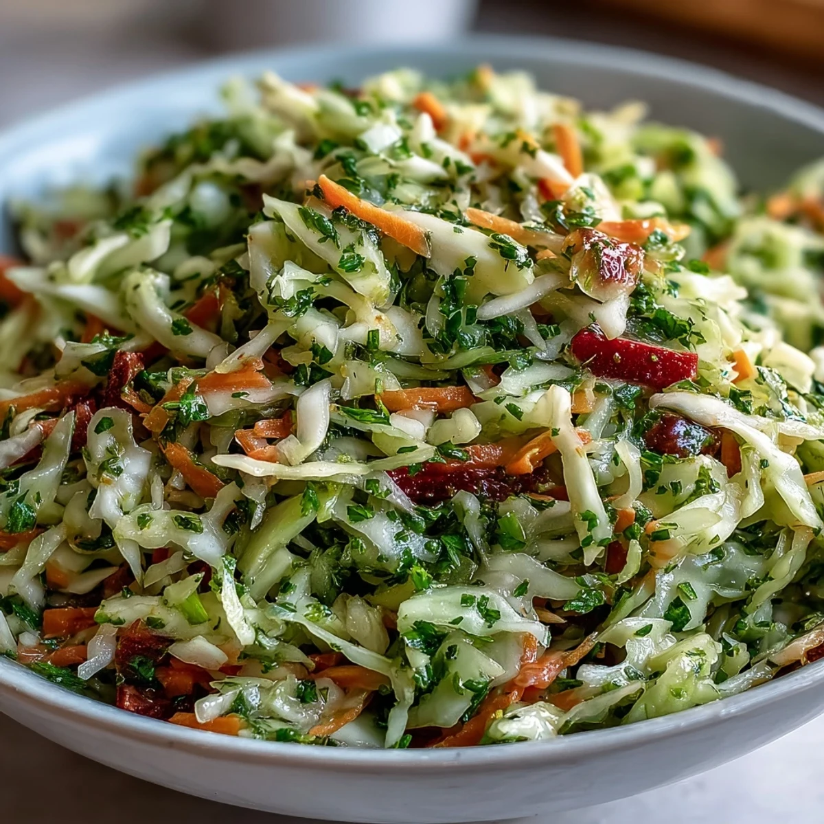 Vibrant Sauerkraut Slaw recipe, a tangy, crunchy side dish bursting with fresh flavors.