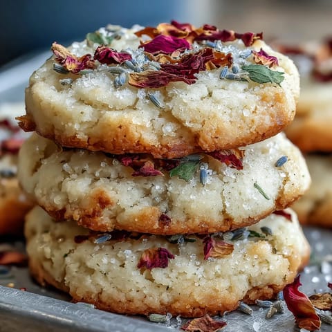 Elegant floral shortbread cookies with edible flowers, perfect for Mothers Day gifting and afternoon tea.