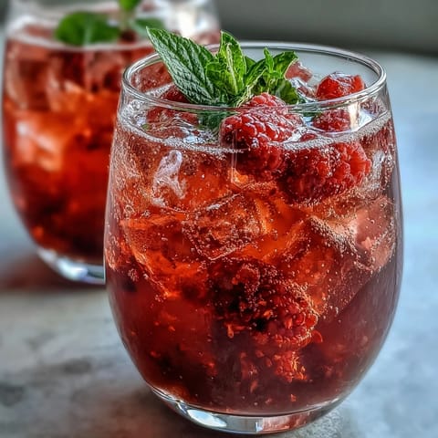 Refreshing raspberry lemon spritz mocktail with fresh berries, zesty lemon, and sparkling water—perfect for summer gatherings.