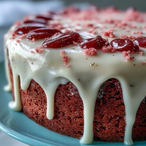 Luscious pink rosé velvet cake ready to impress at any bridal shower celebration.