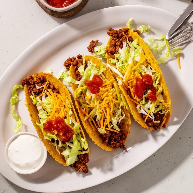 Fresh salsa and optional lime wedges add a bright, zesty finish to these classic Beef Tacos.