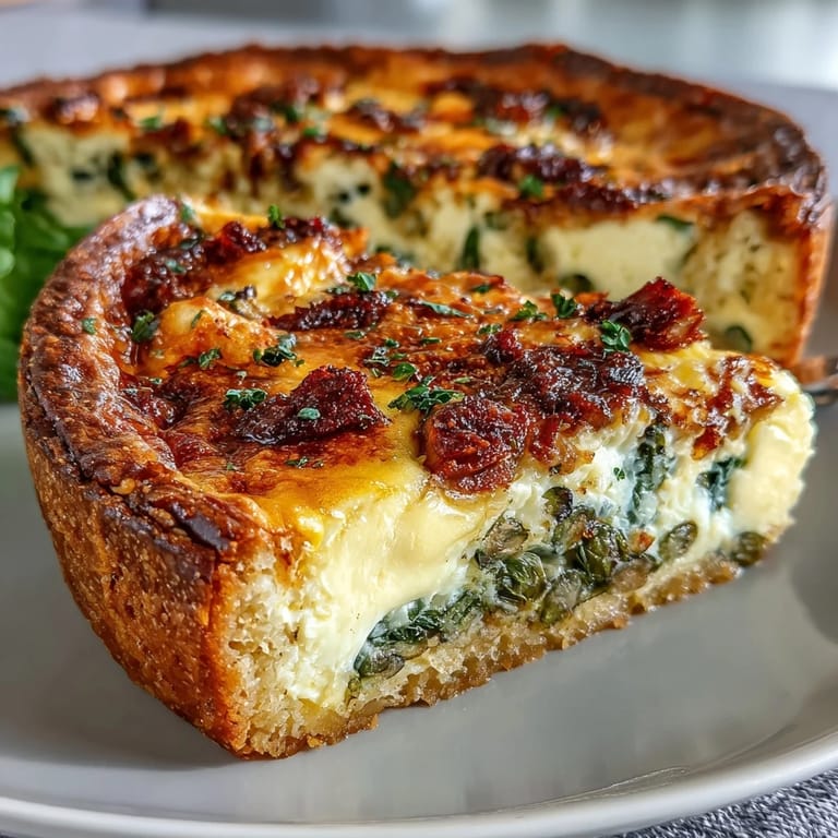 Elegant vegetarian quiche featuring creamy Brie and tender asparagus, ideal for spring gatherings.  