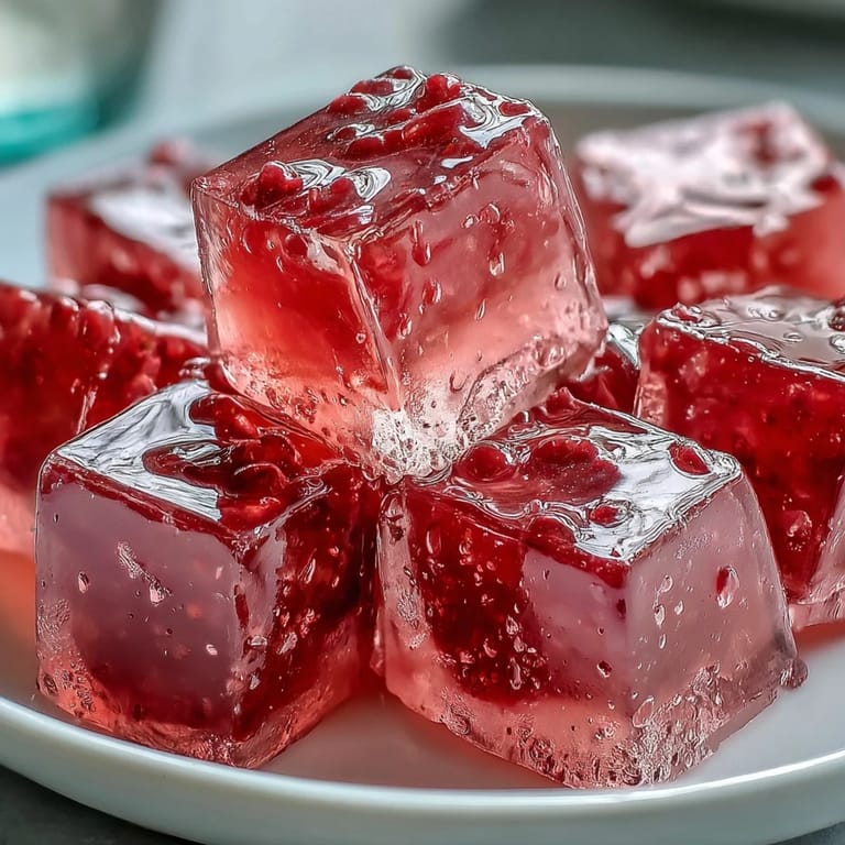 Fragrant rose and strawberry gelatin cubes suspended in silky milk and cream, creating a stunning layered dessert.