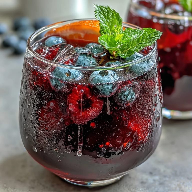 Beautiful iced hibiscus berry tea in glasses, visually perfect for a hot day.