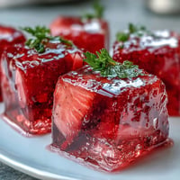 A vibrant mosaic cake with strawberry and rose gelatin cubes in a creamy vanilla base, perfect for summer celebrations.
